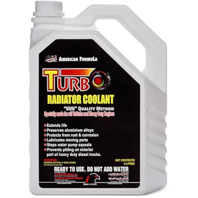 Turbo RADIATOR COOLANT RED  HIGH-PERFORMANCE ENGINE COOLING LIQUID | ADVANCED HEAT CONTROL | ANTI-CORROSION FORMULA | READY TO USE | 4 LITERS - Image 1